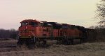 BNSF coal train tied down